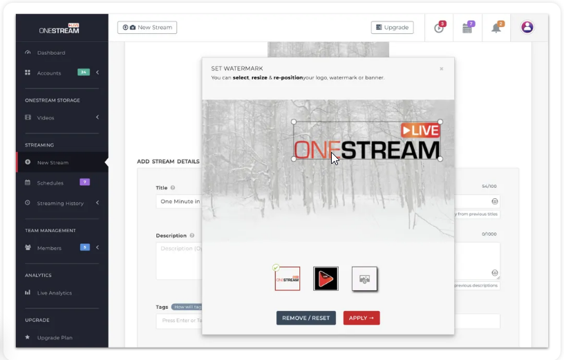 broadcast your product/service on social media Broadcast your product/service on Social Media onestream